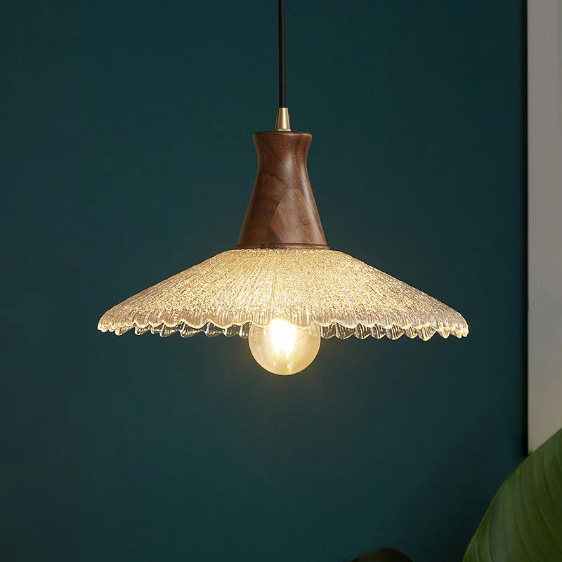 Brass and glass pendant chandelier for interior decor