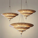 Modern cone pendant light with sheepskin paper shade
