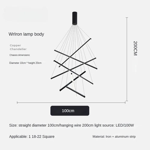Modern Design Simple LED Ceiling Light, Penthouse Lobby Duplex Corridor Hotel Lobby Living Room Ceiling Decoration Chandelier