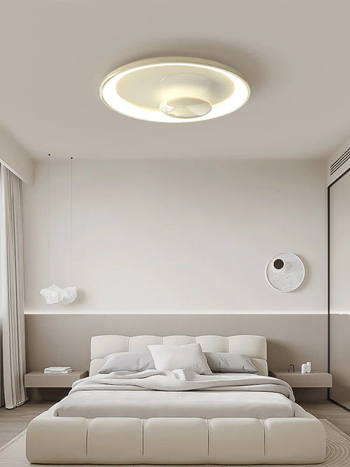 Variable cream style round LED ceiling light with remote control - vue 4 sur 9
