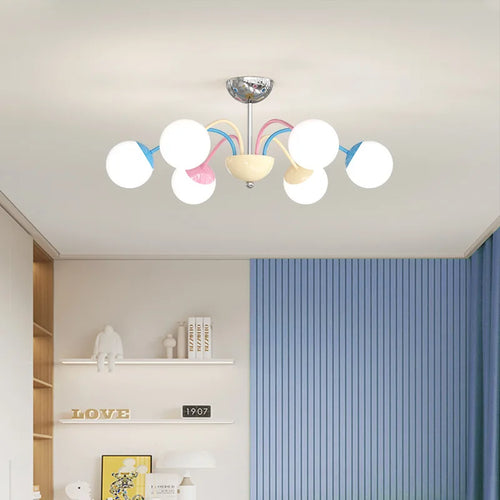Modern colourful bubble chandelier for indoor hanging - vue 3 sur 8