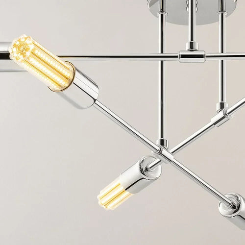 Modern nordic sputnik semi flush chandelier with electroplated finish - vue 7 sur 13