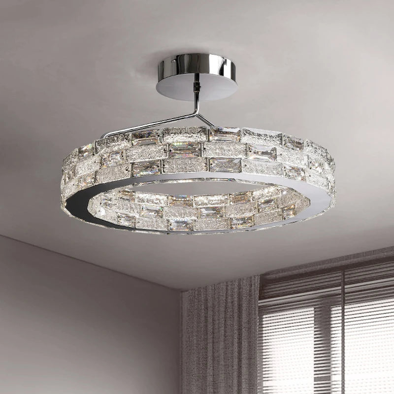 Modern crystal LED ceiling light - vue 3 sur 11