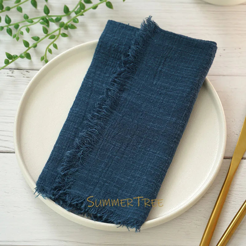 Set of 12 rustic cotton gauze napkins