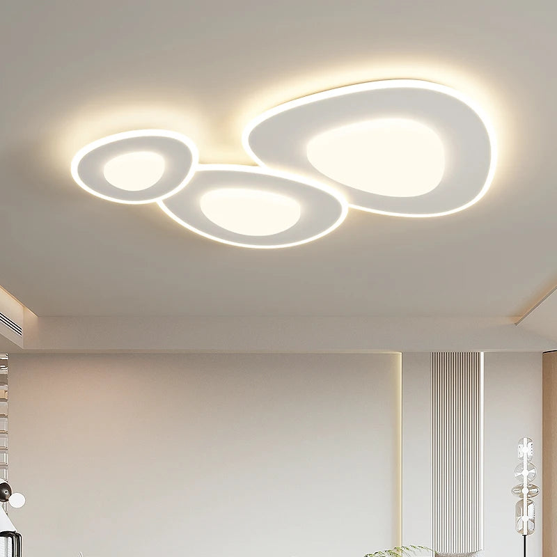 Modern minimalist cobblestone chandelier ceiling light set - vue 3 sur 10