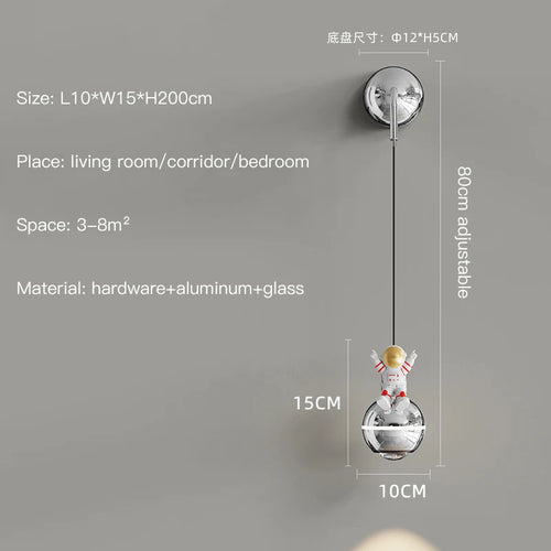 Modern LED astronaut design pendant light - vue 17 sur 18