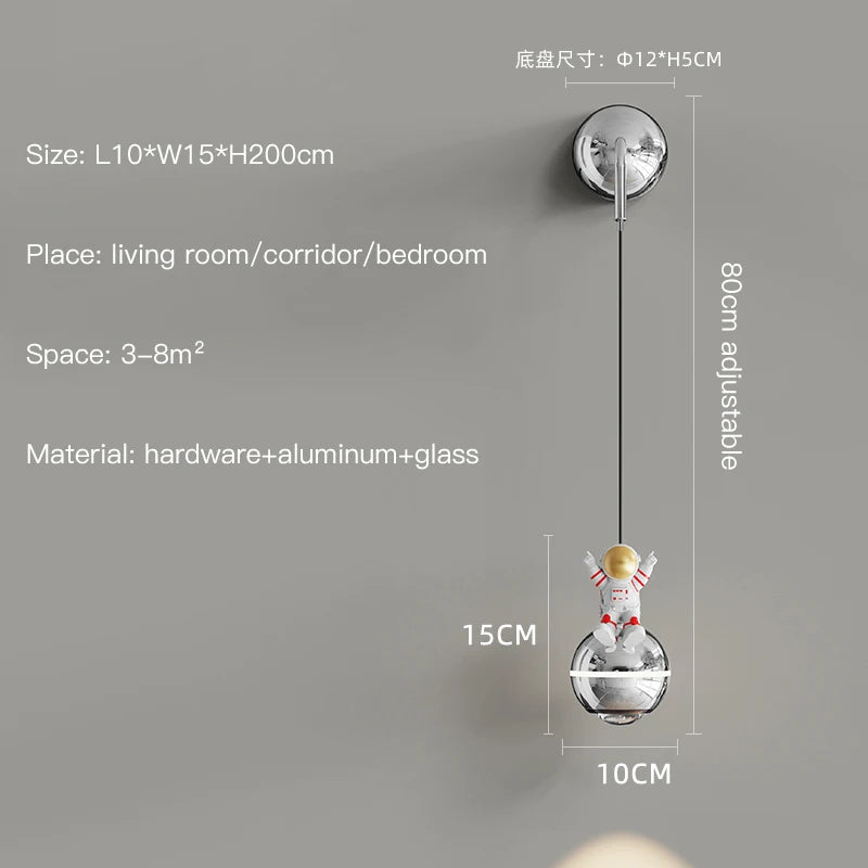 Modern LED astronaut design pendant light - vue 16 sur 18