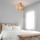 Handmade knitted bamboo ceiling light for creative decor