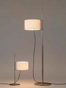 Modern minimalist floor lamp with retro fabric shade