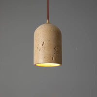 Retro LED pendant chandelier with vintage natural stone