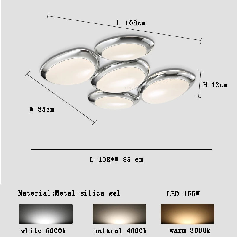 Modern smart LED ceiling light pebble shape design