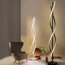 Modern aluminium spiral LED floor lamp for living room, bedroom or study