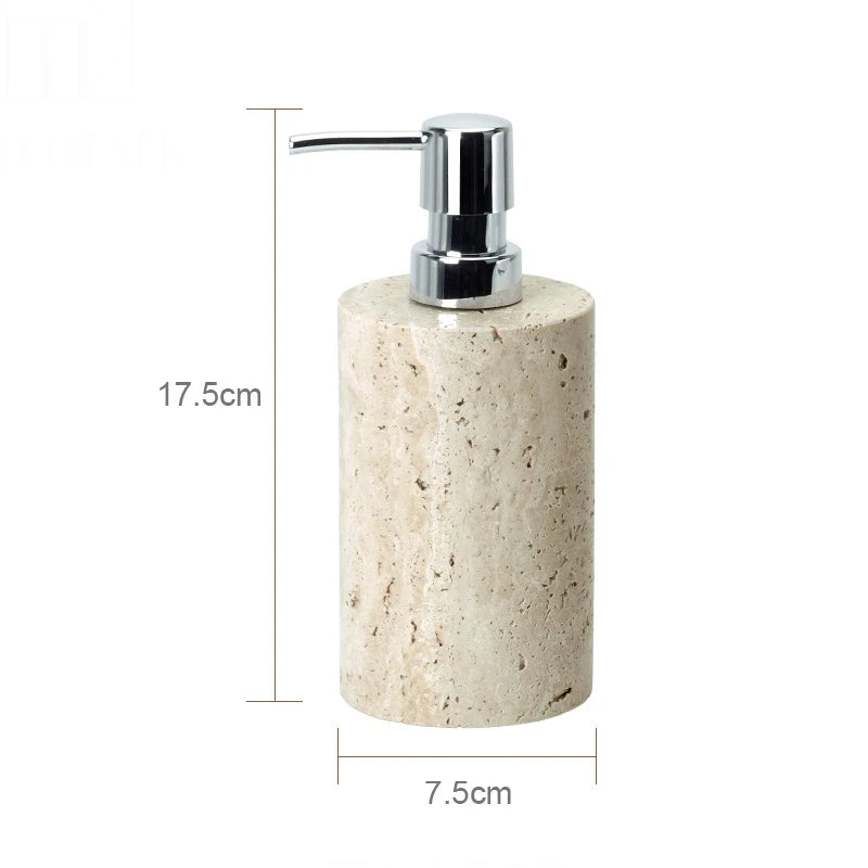 elegant travertine bathroom accessory set - vue 17 sur 30