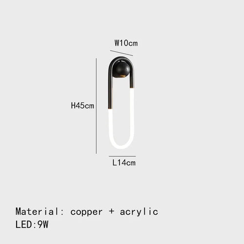 Minimalist ellipse wall light with three light colours - vue 9 sur 10