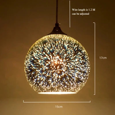 3D firework stained glass pendant light - vue 11 sur 12