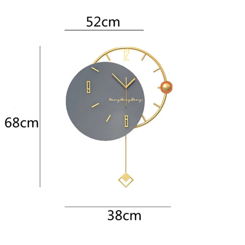 Large 3D Nordic Swingable Art Wall Clock, Modern Design, Home Living Room Clocks, Silent Home Decoration, Hanging Horologe - vue 5 sur 7