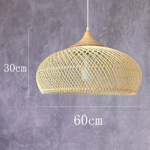 Southeast Asian vintage rattan pendant light high quality for dining room, restaurant, kitchen, or loft - vue 21 sur 27