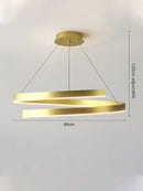 Modern single ring gold iron chandelier with indoor LED lighting