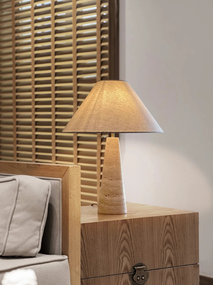 Retro stone table lamp for interior decoration