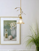 Glass LED chandelier for modern indoor lighting