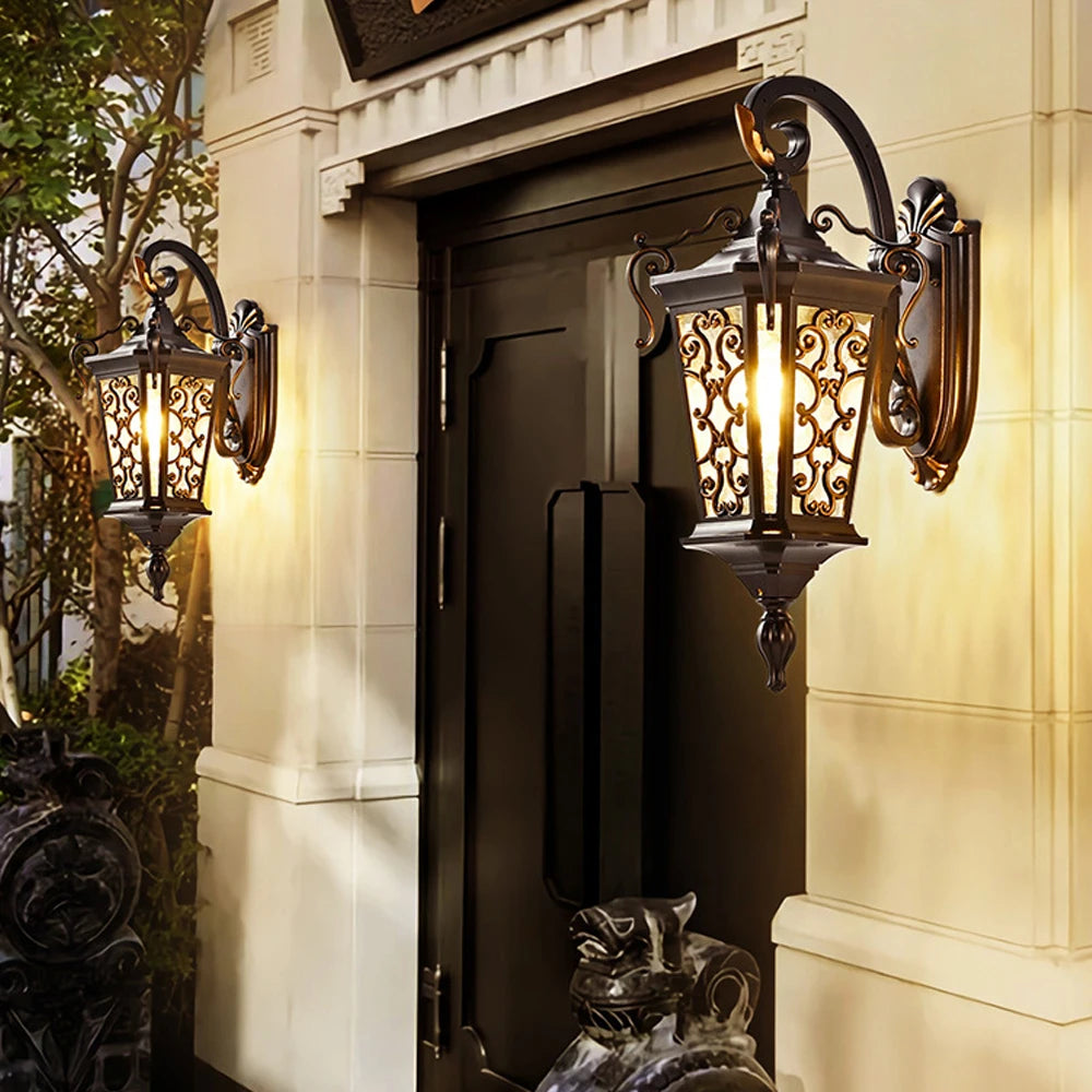 Retro outdoor wall light for garden and patio - vue 5 sur 10