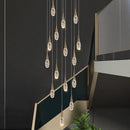 Modern luxury crystal duplex staircase chandelier with rotating design