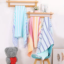 Lightweight striped Turkish cotton beach towel with tassels