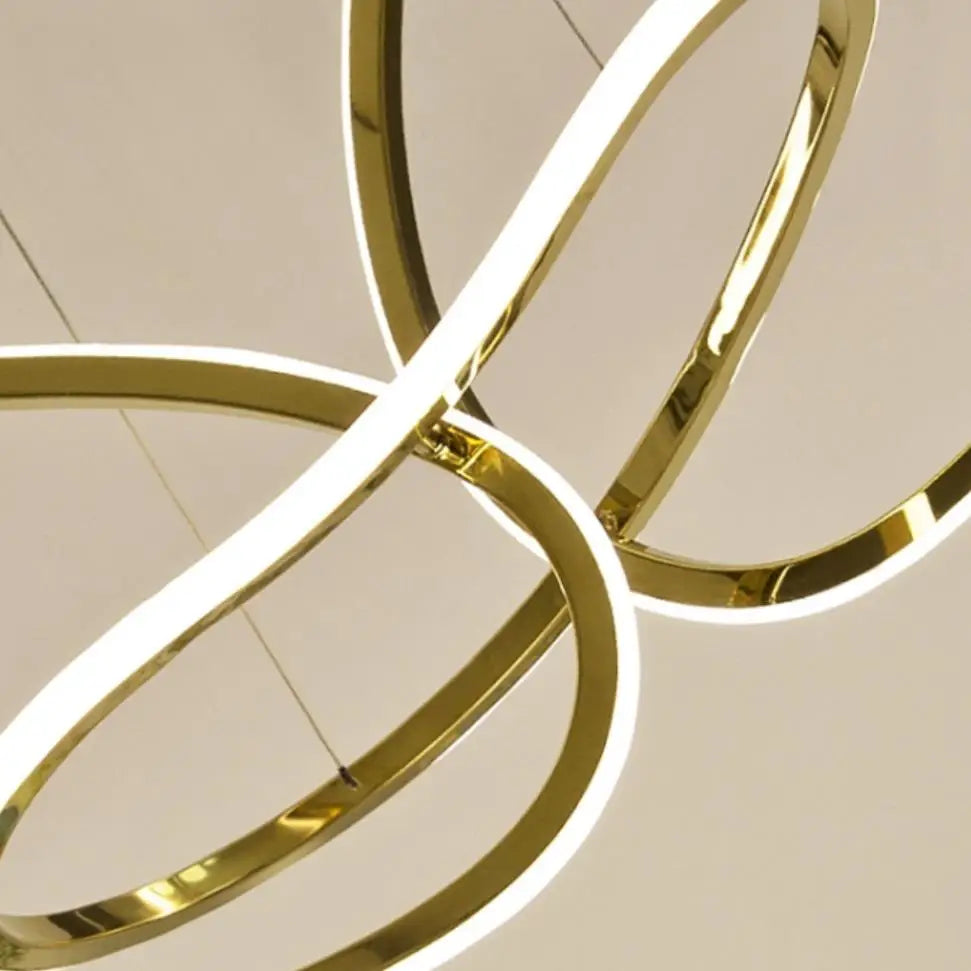 Modern gold stainless steel pendant light for artistic décor - vue 6 sur 11