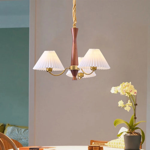 Wooden chandelier for decorative pendant lighting - vue 6 sur 14