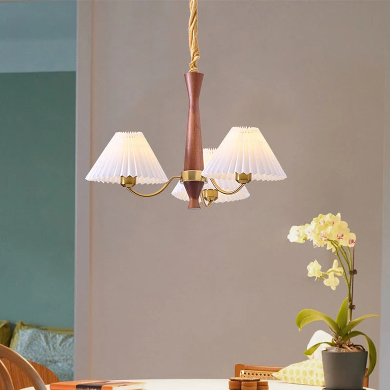 Wooden chandelier for decorative pendant lighting - vue 5 sur 14