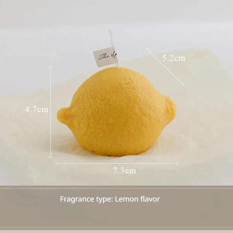 handmade decorative lemon candle scented gift for birthday - vue 10 sur 10