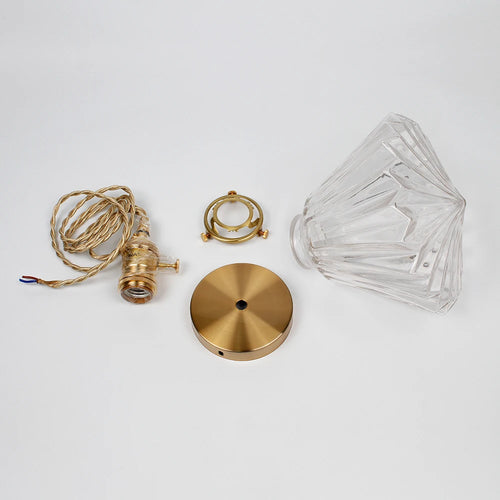 Modern glass and copper chandelier with minimalist design for creative lighting - vue 7 sur 8