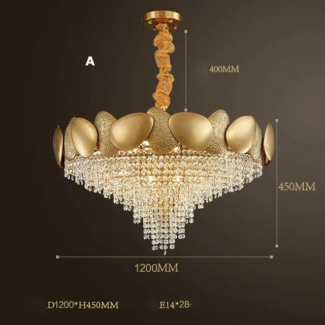 modern crystal chandelier with tassels and stainless steel