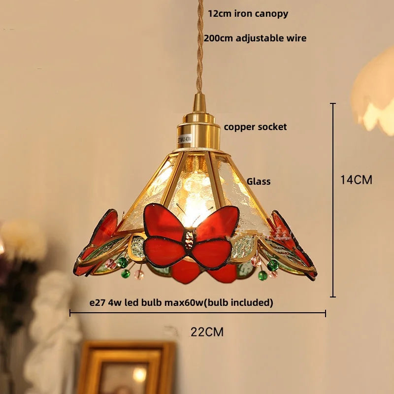 modern adjustable colored glass pendant light with wooden wire - vue 23 sur 25