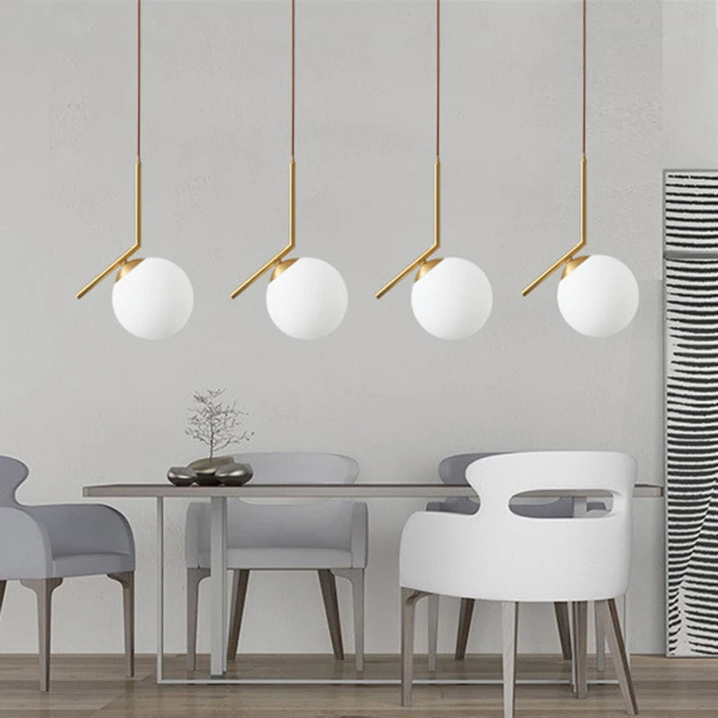 Modern glass LED pendant light decorative ceiling lamp - vue 5 sur 16