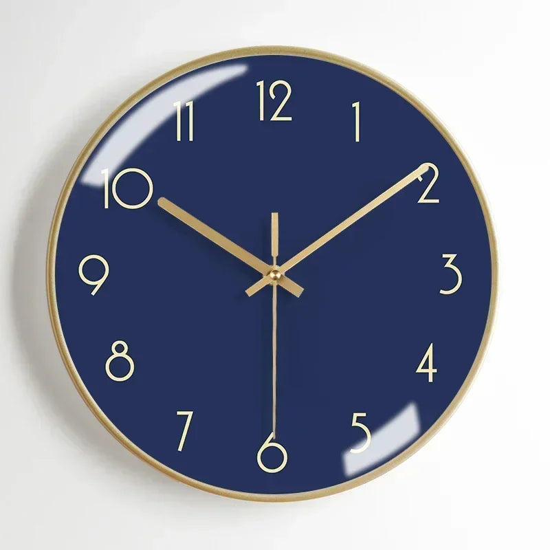 modern metal wall clock, aesthetic and silent - vue 15 sur 17