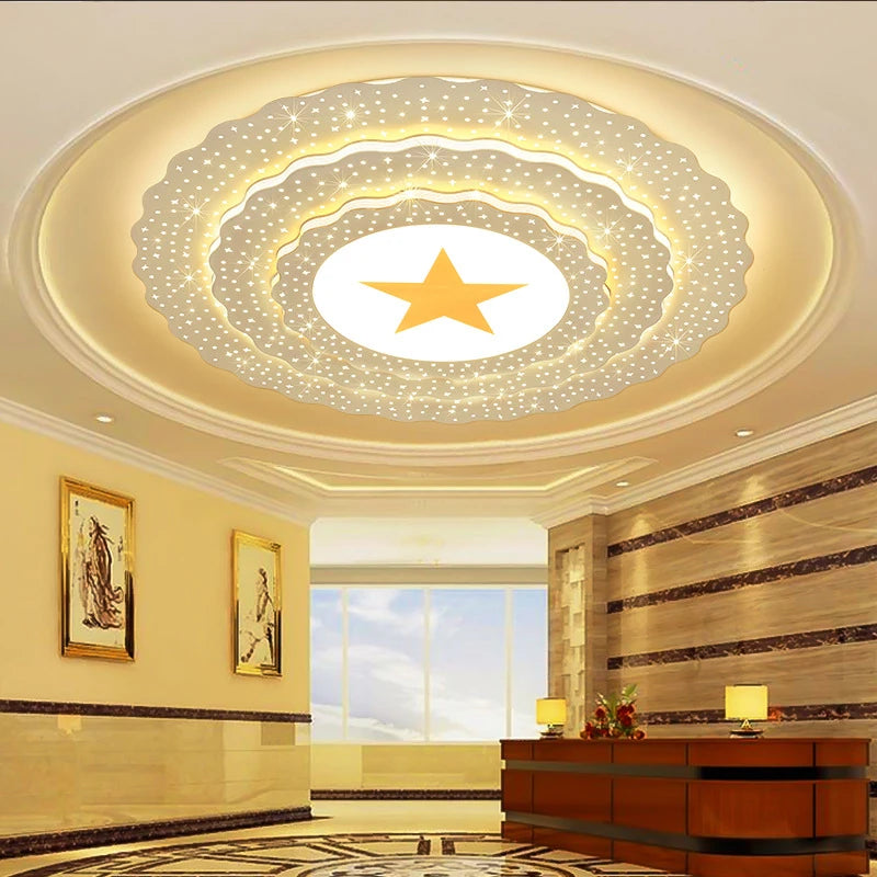 Modern simple design LED ceiling light, customisable decorative fixture - vue 4 sur 9