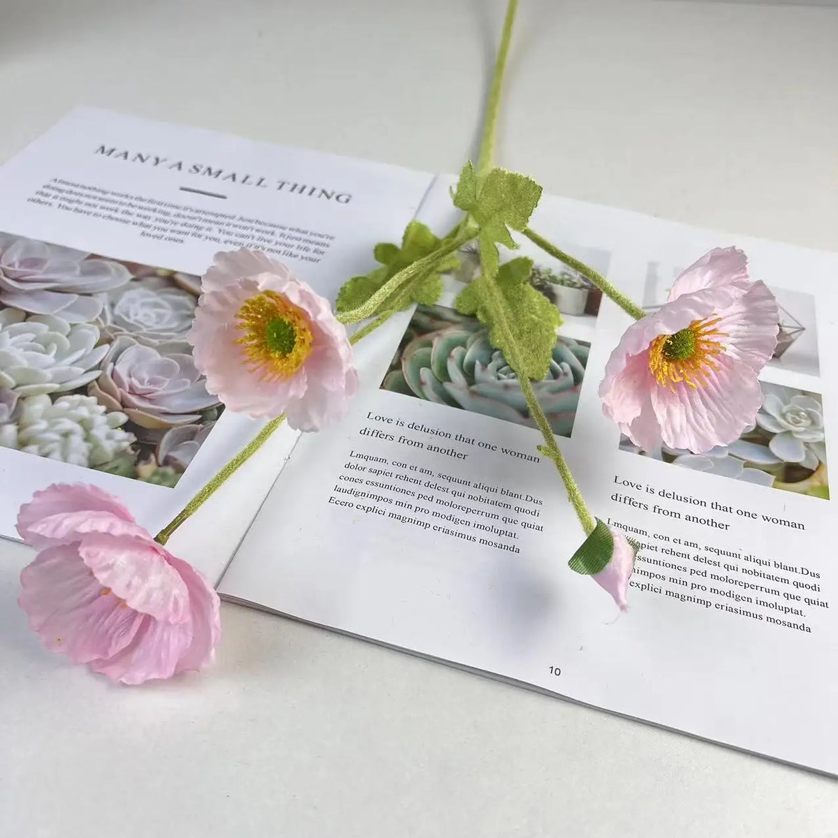 Artificial silk poppy flowers for decoration and events - vue 16 sur 21