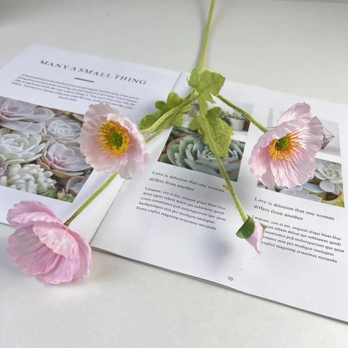 Artificial silk poppy flowers for decoration and events - vue 17 sur 21