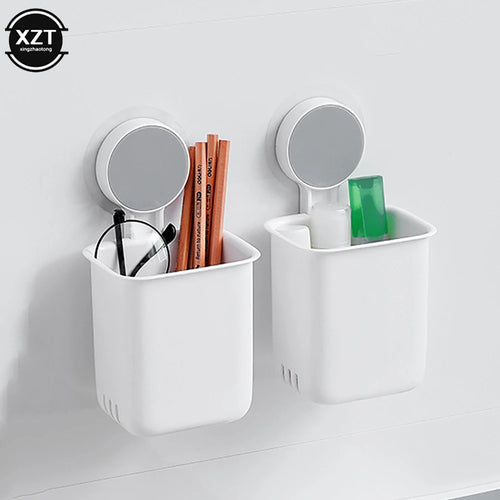 Wall-mounted toothbrush and tumbler holder waterproof practical organiser - vue 5 sur 6