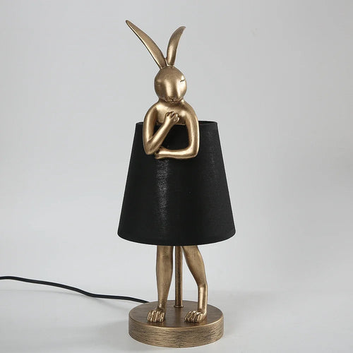 Retro resin rabbit desk lamp for interior decor