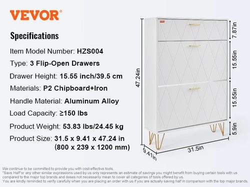 shoe cabinet with drop-down drawers for self-contained storage - vue 9 sur 10