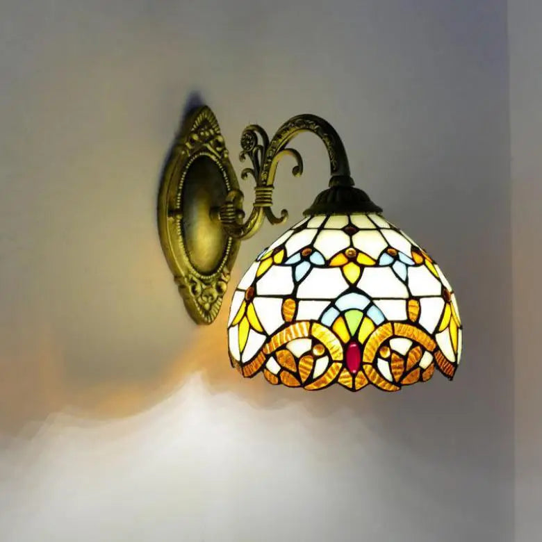 Mediterranean glass wall light vintage style LED lighting