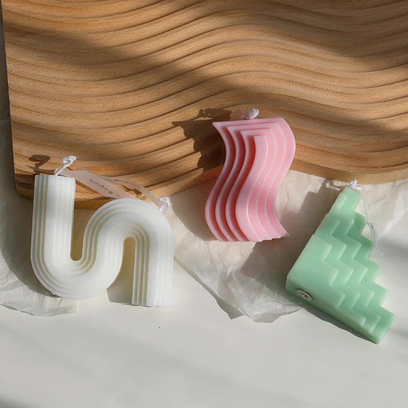 geometric scented candles for decoration and various gifts