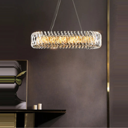 plafonnier moderne en cristal doré à led dimmable élégant et raffiné - vue 7 sur 16
