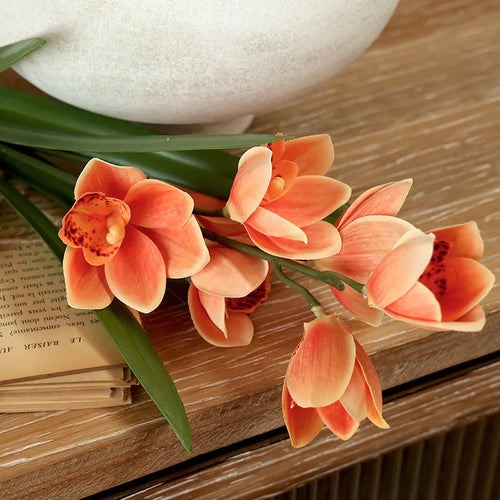 Artificial cymbidium flowers for wedding and event decoration - vue 4 sur 11