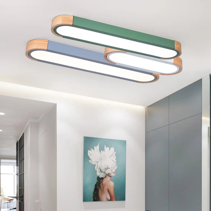 Simple and creative long rectangular LED ceiling light - vue 3 sur 15