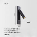 Rotating LED wall light with switch for reading