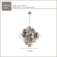 Nordic glass globe chandelier with LED lighting