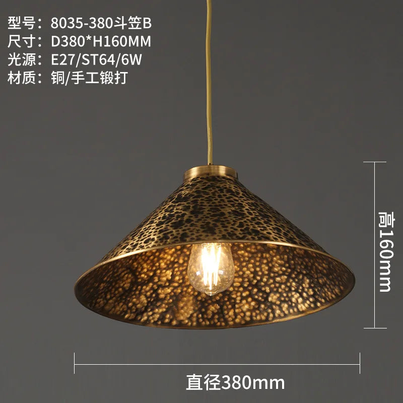 Chinese decorative copper chandelier for a zen atmosphere - vue 10 sur 14